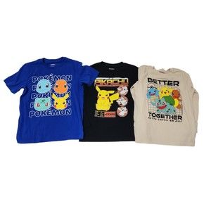 Pokemon Kids Size Medium Graphic T-shirt Bundle Lot of 3